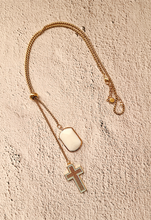 Cruz with Mother of Pearl Slider Necklace