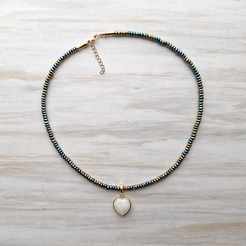 Maarte Kitty Gemstone Choker with Pendant Necklace