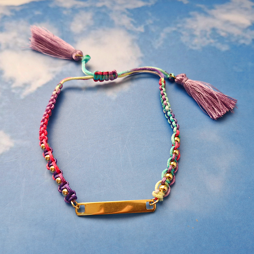 Macrame Name Plate Bracelet