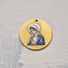 Mama Mary Round Colored Pendant