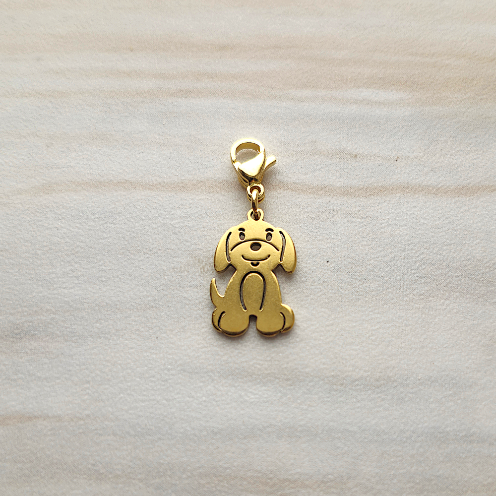 Gold Labrador Puppy Dog Gold Charm