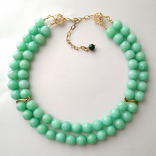 Mint Green Jade Double Strand Necklace