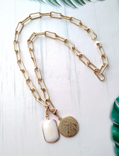 Mount Carmel with Mother of Pearl Paperclip Necklace