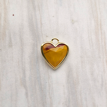 Rim Set Heart Gemstone Charm