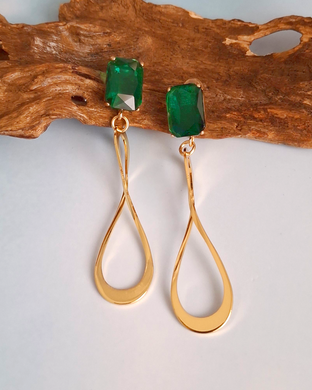 Infinity Drop Earrings – Verdant Green & Gold | As Seen at Miss Universe Philippines