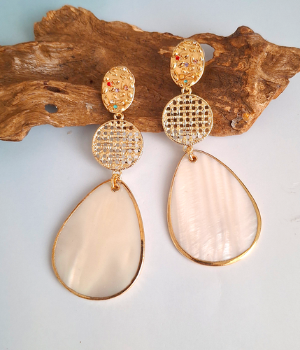 Isla Perla Drop Earrings – Gold, Multicolor Gemstones & Mother of Pearl | As Seen at Miss Universe Philippines