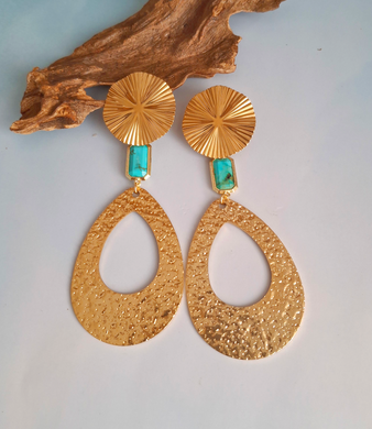 Cove Drop Earrings – Gold & Turquoise | As Seen at Miss Universe Philippines