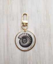 Animal Etchings on White Mother of Pearl Bag Charm