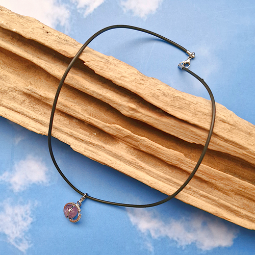 Orbit Gemstone Necklace Silver Tone