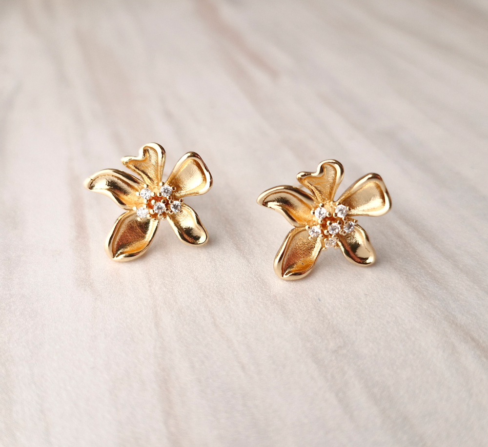 Orchid Studs Gold