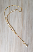 Pearl and Paperclip Chain Necklace