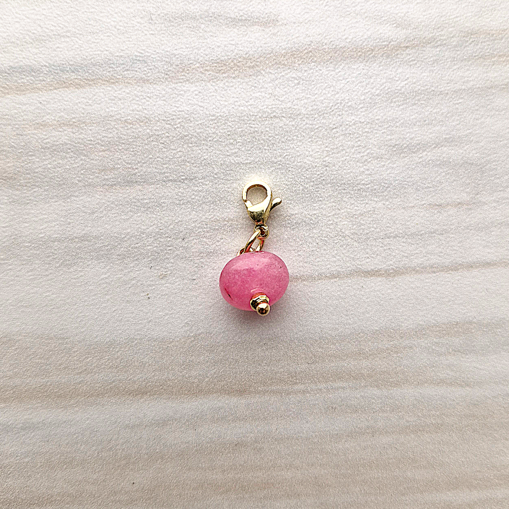 Pink Jade Bead Charm