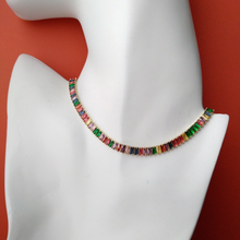 Rainbow Eternity Collarbone Necklace