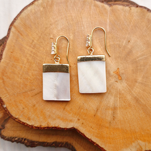 White Mother of Pearl Single Drop Earrings