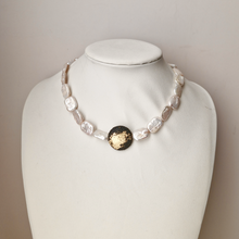 Rectangular Keshi Pearl Collarbone Necklace