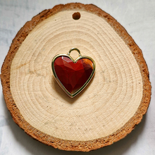 Rim Set Heart Gemstone Charm