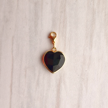 Rim Set Heart Gemstone Charm