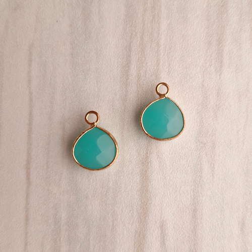Seafoam Green Jade Single Drop Hook Earrings