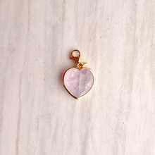 Rim Set Heart Gemstone Charm