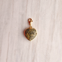 Rim Set Heart Gemstone Charm