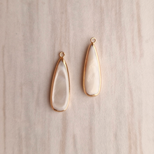 White Mother of Pearl Single Drop Earrings