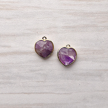 Amethyst Heart Rim Set Dangles