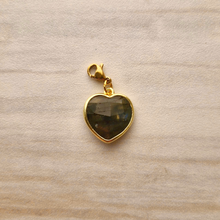 Rim Set Heart Gemstone Charm