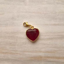 Rim Set Heart Gemstone Charm