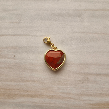 Rim Set Heart Gemstone Charm