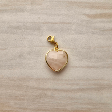 Rim Set Heart Gemstone Charm