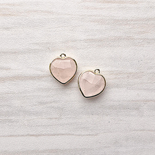 Rose Quartz Heart Rim Set Dangles