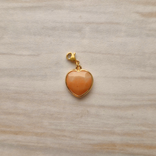 Rim Set Heart Gemstone Charm