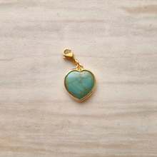 Rim Set Heart Gemstone Charm