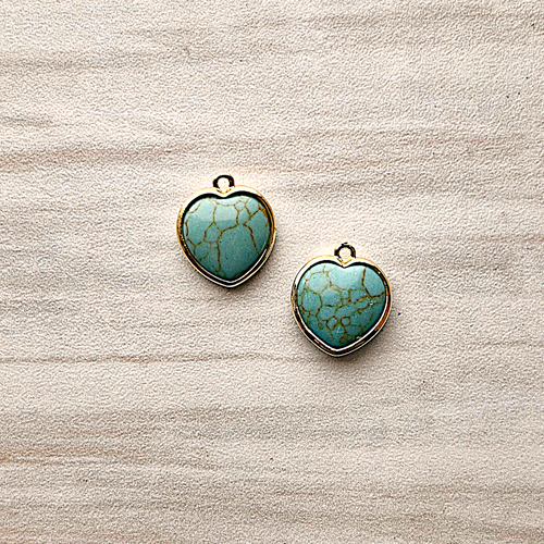 Turquoise Heart Rim Set Dangles