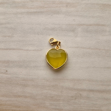 Rim Set Heart Gemstone Charm