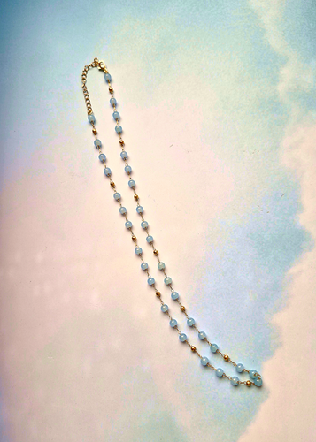 Roni Blue Chalcedony Chain Necklace