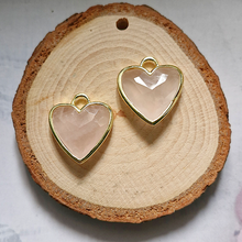 Rose Quartz Heart Rim Set Dangles