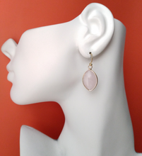Rose Quartz  Single Drop Hook Earrings