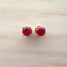 Ruby and White Topaz Detachable Separates Earrings