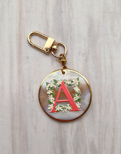 Sampaguita Initials on White Mother of Pearl Bag Charm