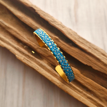 Scallop Stingray Leather Cuff