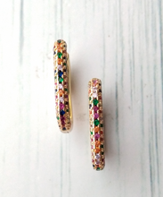 Small Linear Rectangle Pave Earrings