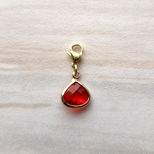 Small Multicolor Pear Shape Glass Charm