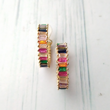Rainbow Hugger Loop Earrings
