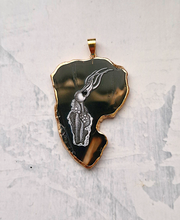 Animal Art on Irregular Agate Bag Charm
