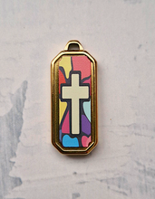 Stained Glass Cross Bar Pendant