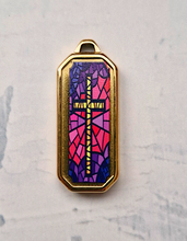 Stained Glass Cross Bar Pendant