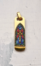 Stained Glass Cross Bar Pendant