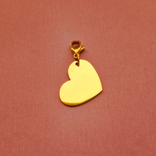 Gold Heart Charm for Engraving