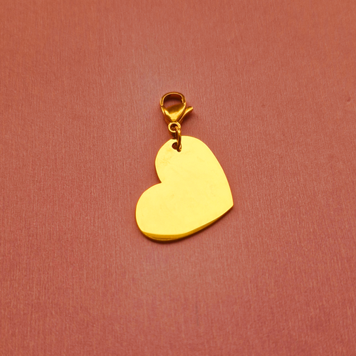 Gold Heart Charm for Engraving